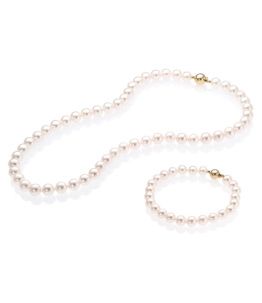 Luxury 18k Gold Akoya Pearl Necklace Set